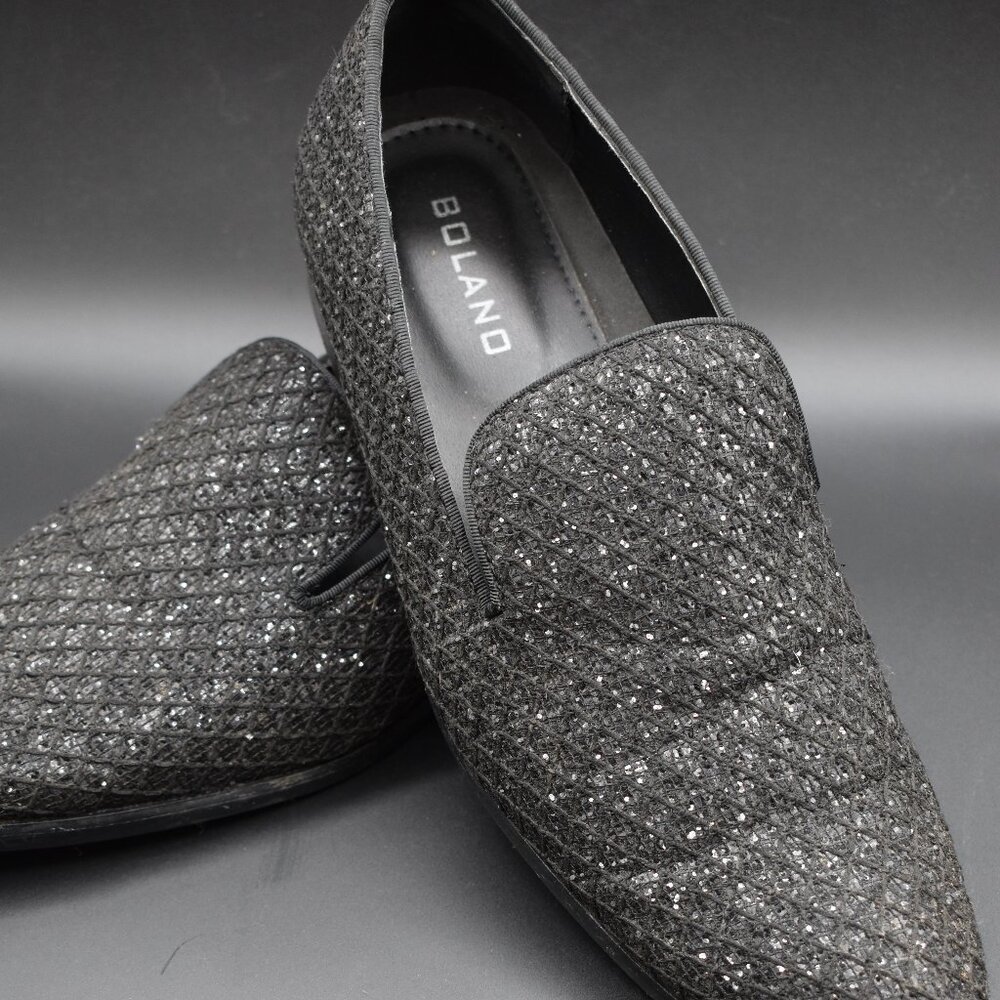Bolano Sarlo Black Metallic Glitter Slip-on Loafers Size 10.5 Mens